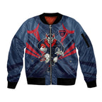 Melbourne Demons Australian Football Sleeve Zip Bomber Jacket Fierce Devil Mascot - Bold Team Colors