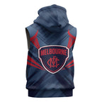 Melbourne Demons Australian Football Sleeveless Hoodie Fierce Devil Mascot - Bold Team Colors