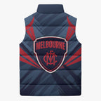 Melbourne Demons Australian Football Sleeveless Puffer Jacket Fierce Devil Mascot - Bold Team Colors