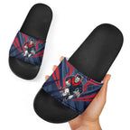 Melbourne Demons Australian Football Slide Sandals Fierce Devil Mascot - Bold Team Colors