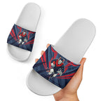 Melbourne Demons Australian Football Slide Sandals Fierce Devil Mascot - Bold Team Colors