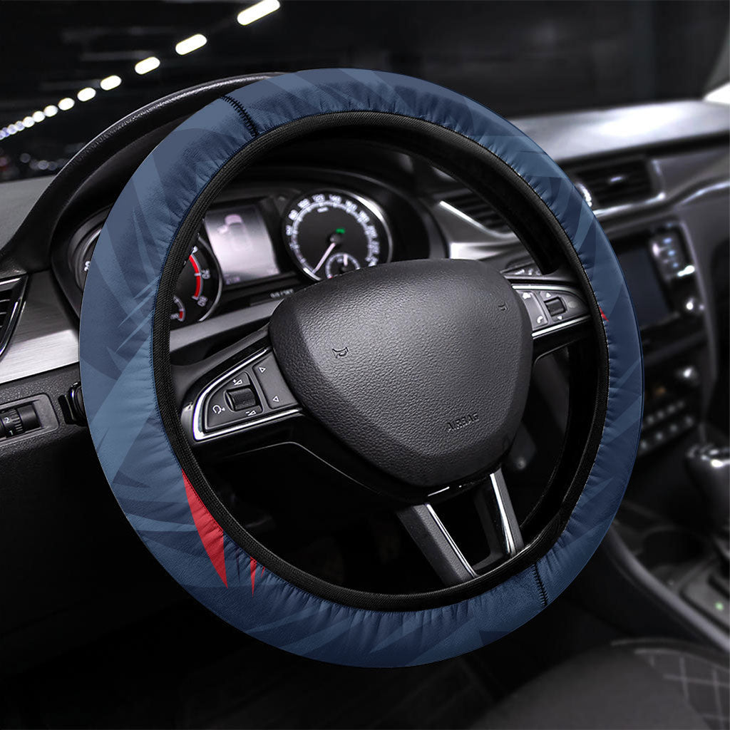 Melbourne Demons Australian Football Steering Wheel Cover Fierce Devil Mascot - Bold Team Colors