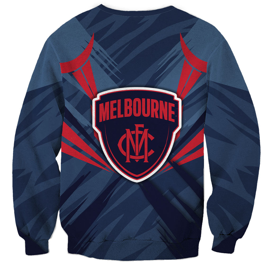 Melbourne Demons Australian Football Sweatshirt Fierce Devil Mascot - Bold Team Colors