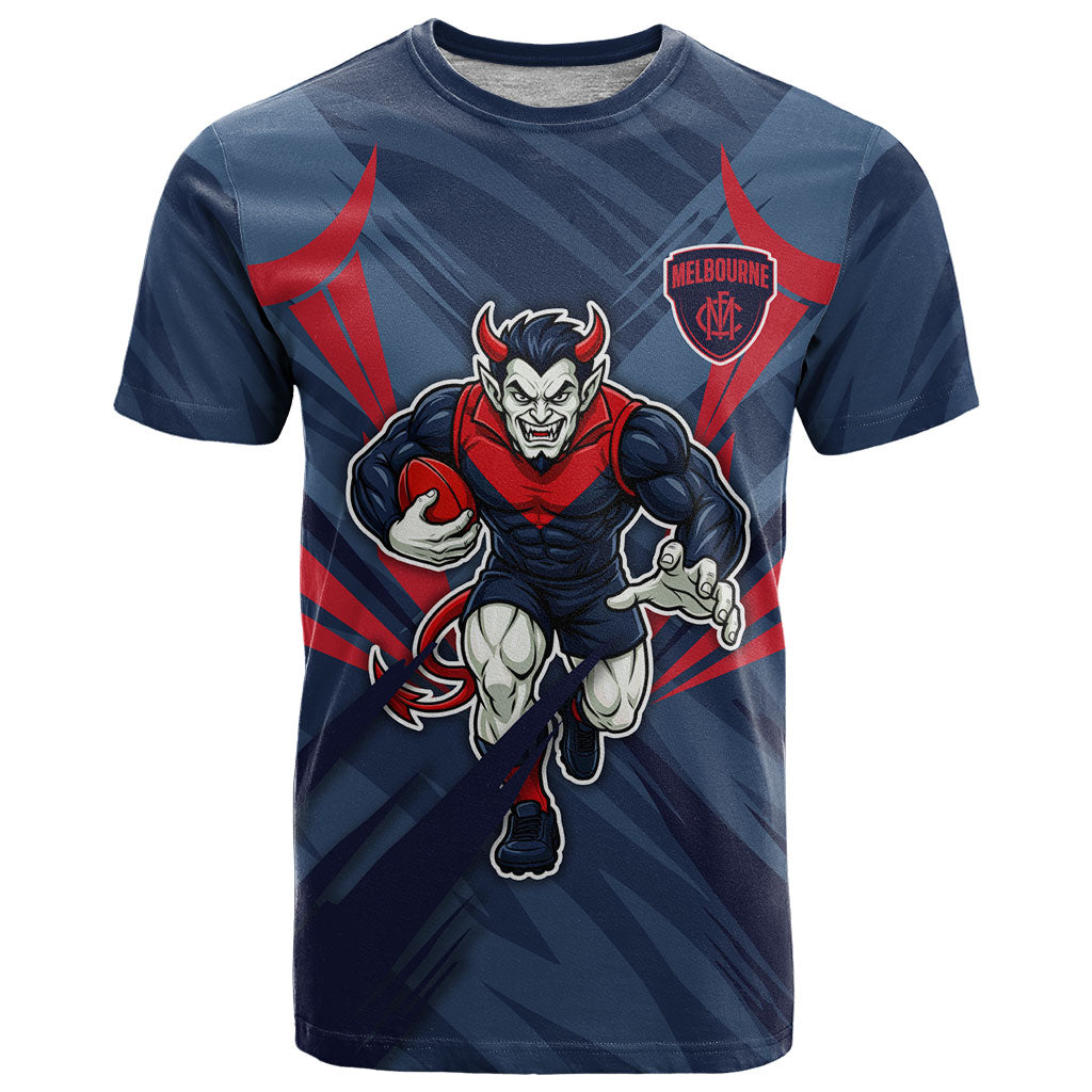 Melbourne Demons Australian Football T Shirt Fierce Devil Mascot - Bold Team Colors