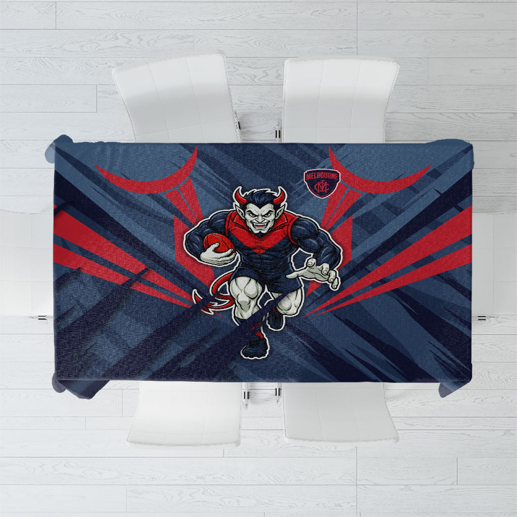 Melbourne Demons Australian Football Tablecloth Fierce Devil Mascot - Bold Team Colors