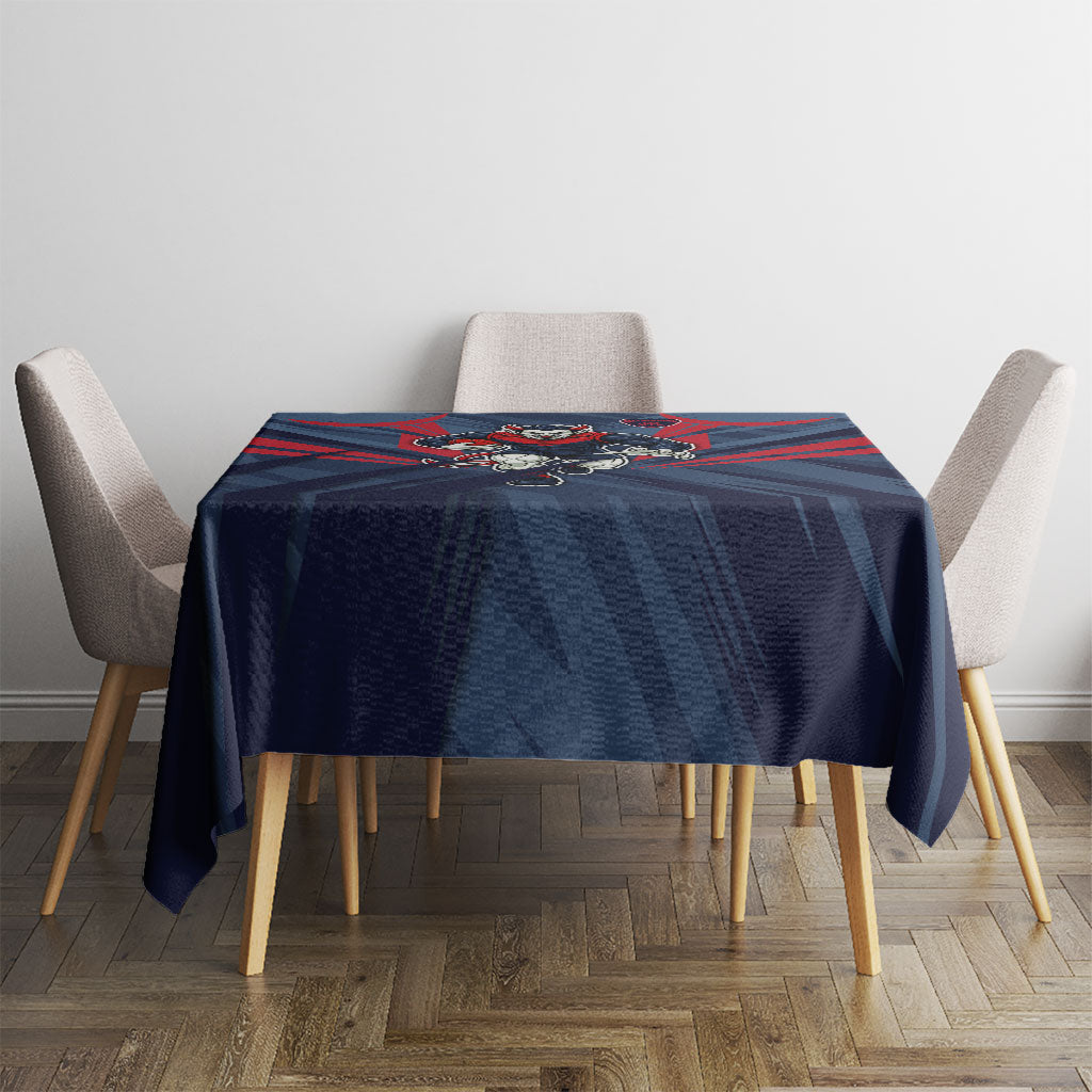 Melbourne Demons Australian Football Tablecloth Fierce Devil Mascot - Bold Team Colors