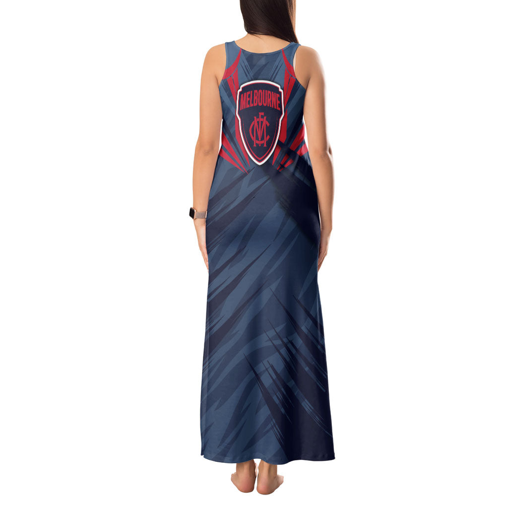 Melbourne Demons Australian Football Tank Maxi Dress Fierce Devil Mascot - Bold Team Colors