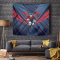 Melbourne Demons Australian Football Tapestry Fierce Devil Mascot - Bold Team Colors