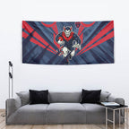 Melbourne Demons Australian Football Tapestry Fierce Devil Mascot - Bold Team Colors
