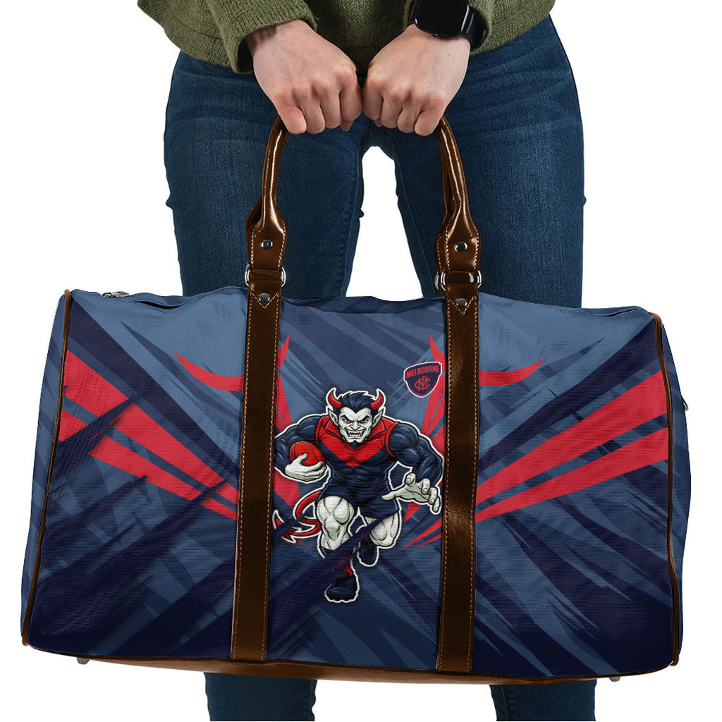 Melbourne Demons Australian Football Travel Bag Fierce Devil Mascot - Bold Team Colors