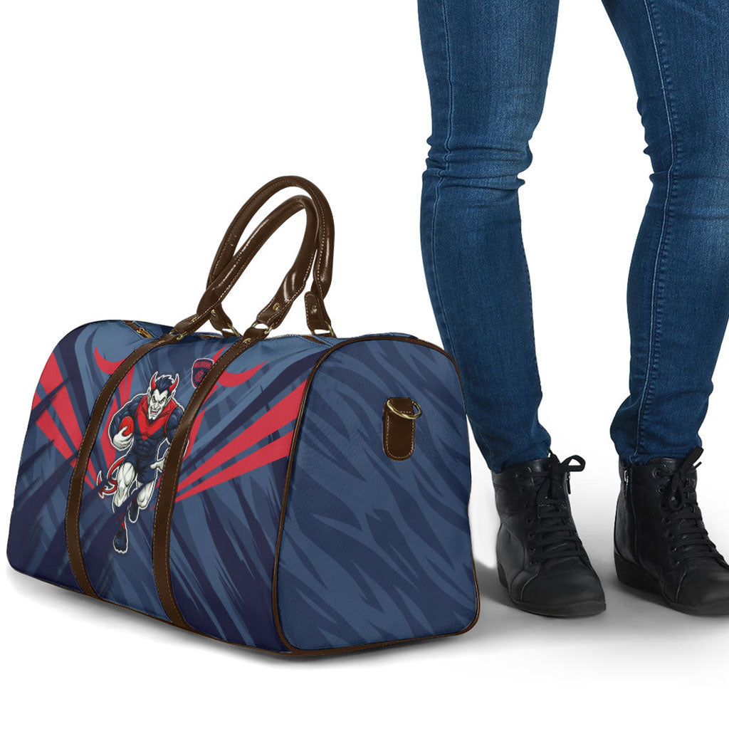 Melbourne Demons Australian Football Travel Bag Fierce Devil Mascot - Bold Team Colors