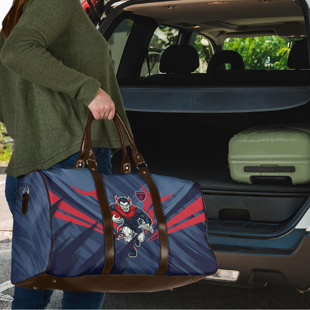 Melbourne Demons Australian Football Travel Bag Fierce Devil Mascot - Bold Team Colors