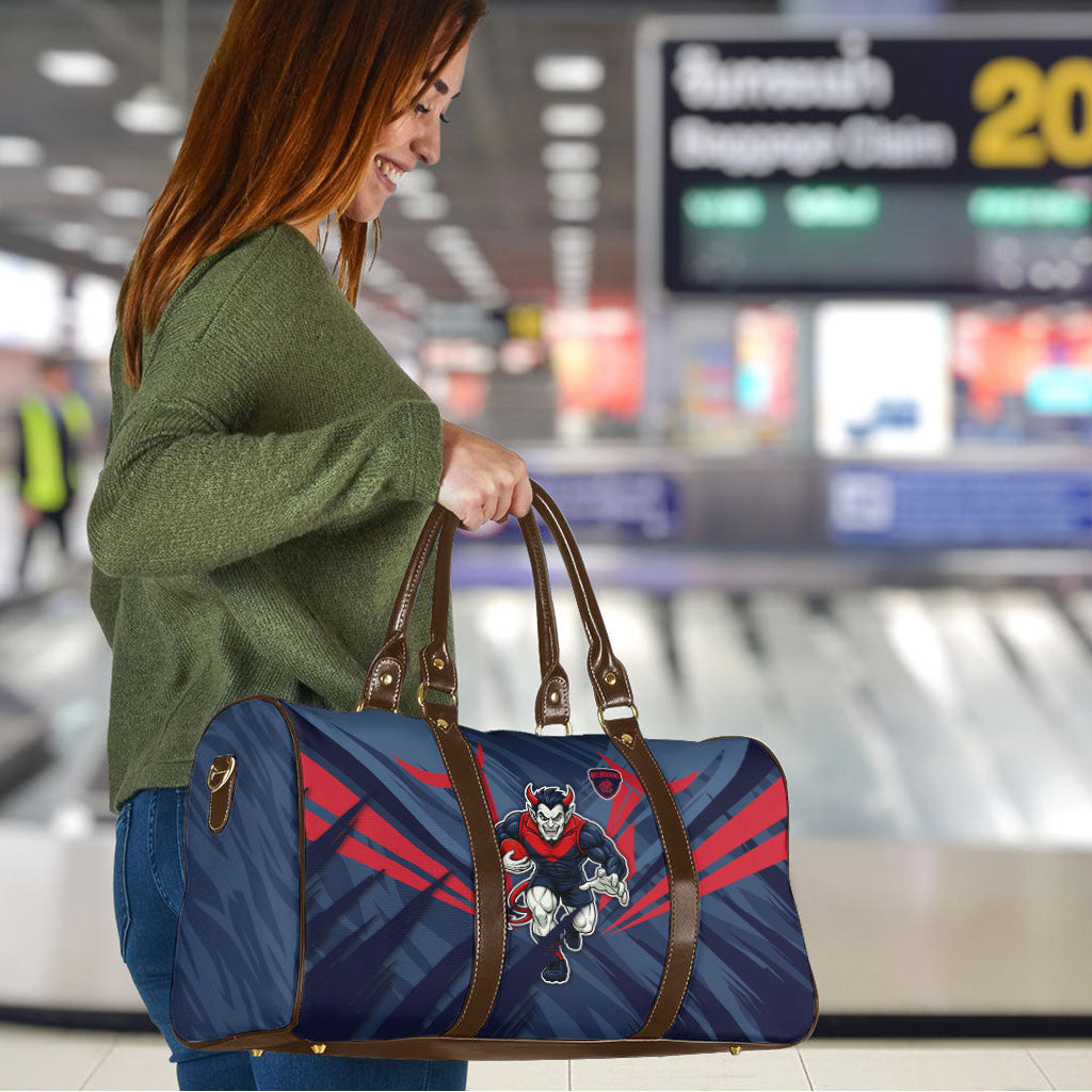 Melbourne Demons Australian Football Travel Bag Fierce Devil Mascot - Bold Team Colors