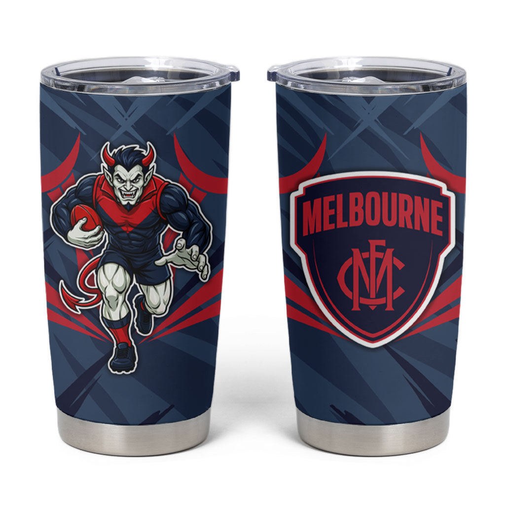 Melbourne Demons Australian Football Tumbler Cup Fierce Devil Mascot - Bold Team Colors