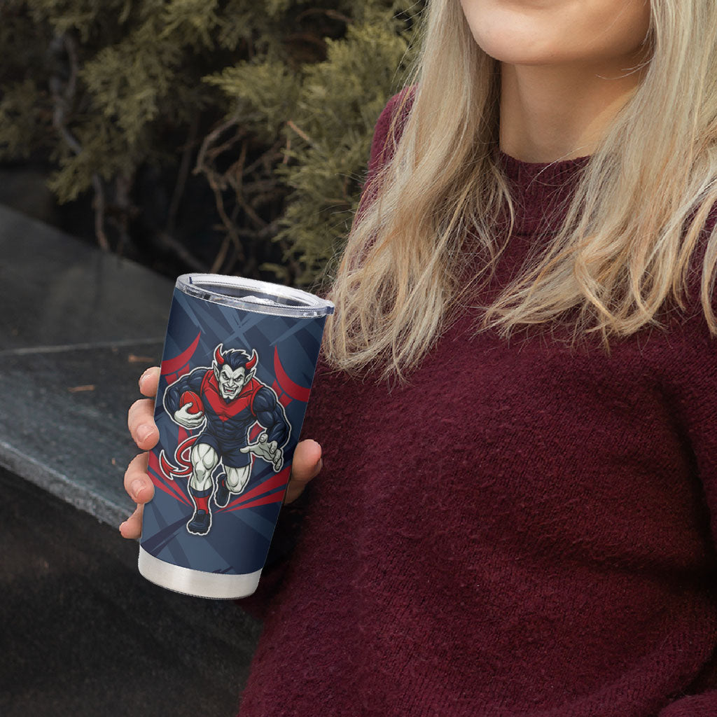 Melbourne Demons Australian Football Tumbler Cup Fierce Devil Mascot - Bold Team Colors