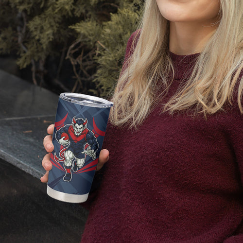 Melbourne Demons Australian Football Tumbler Cup Fierce Devil Mascot - Bold Team Colors