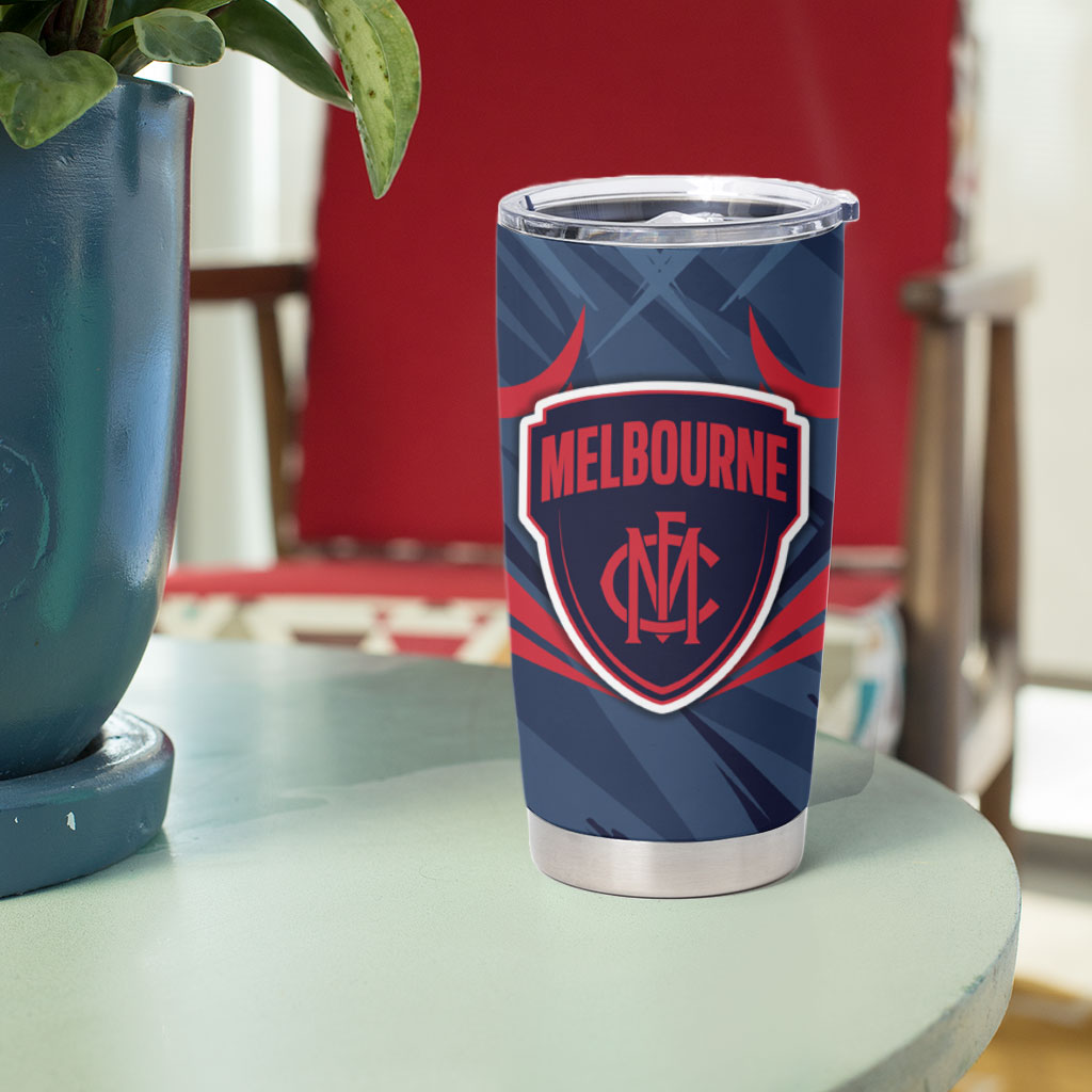 Melbourne Demons Australian Football Tumbler Cup Fierce Devil Mascot - Bold Team Colors