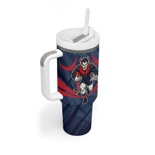 Melbourne Demons Australian Football Tumbler With Handle Fierce Devil Mascot - Bold Team Colors