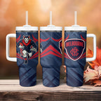 Melbourne Demons Australian Football Tumbler With Handle Fierce Devil Mascot - Bold Team Colors