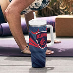 Melbourne Demons Australian Football Tumbler With Handle Fierce Devil Mascot - Bold Team Colors