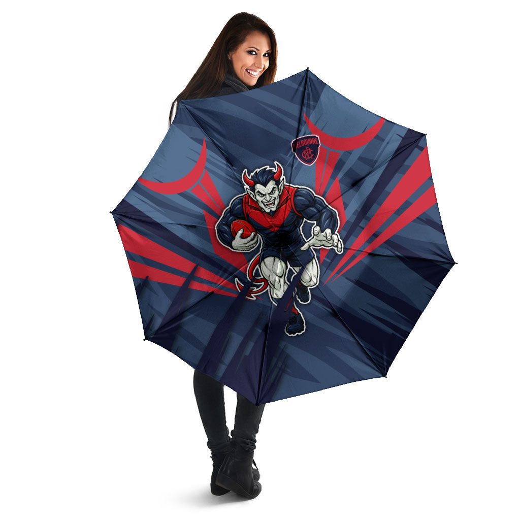 Melbourne Demons Australian Football Umbrella Fierce Devil Mascot - Bold Team Colors