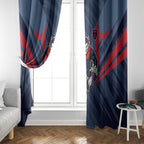 Melbourne Demons Australian Football Window Curtain Fierce Devil Mascot - Bold Team Colors