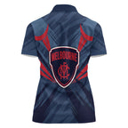 Melbourne Demons Australian Football Women Polo Shirt Fierce Devil Mascot - Bold Team Colors