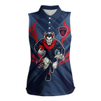 Melbourne Demons Australian Football Women Sleeveless Polo Shirt Fierce Devil Mascot - Bold Team Colors