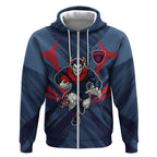 Melbourne Demons Australian Football Zip Hoodie Fierce Devil Mascot - Bold Team Colors