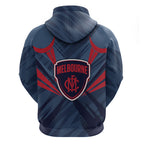 Melbourne Demons Australian Football Zip Hoodie Fierce Devil Mascot - Bold Team Colors
