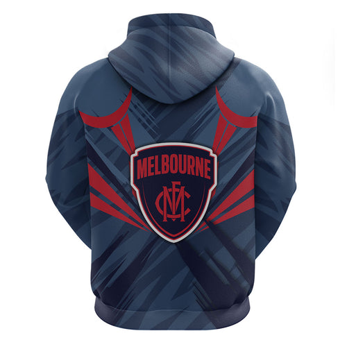 Melbourne Demons Australian Football Zip Hoodie Fierce Devil Mascot - Bold Team Colors