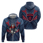 Melbourne Demons Australian Football Zip Hoodie Fierce Devil Mascot - Bold Team Colors