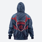 Melbourne Demons Australian Football Zip Hoodie Fierce Devil Mascot - Bold Team Colors