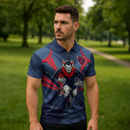 Melbourne Demons Australian Football Zipper Polo Shirt Fierce Devil Mascot - Bold Team Colors