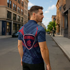 Melbourne Demons Australian Football Zipper Polo Shirt Fierce Devil Mascot - Bold Team Colors