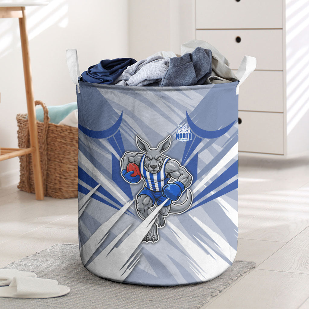 North Melbourne Kangaroos Australian Football Laundry Basket Powerful Kangaroo Mascot - Bold Team Colors