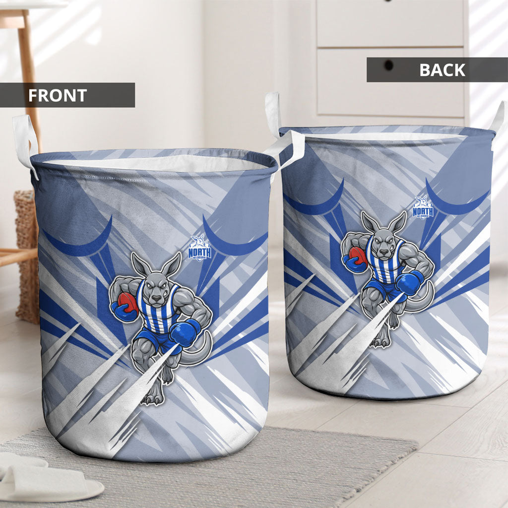 North Melbourne Kangaroos Australian Football Laundry Basket Powerful Kangaroo Mascot - Bold Team Colors