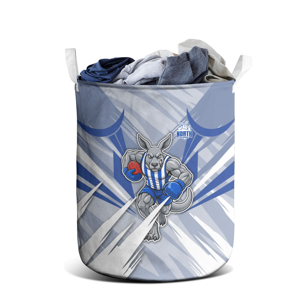 North Melbourne Kangaroos Australian Football Laundry Basket Powerful Kangaroo Mascot - Bold Team Colors