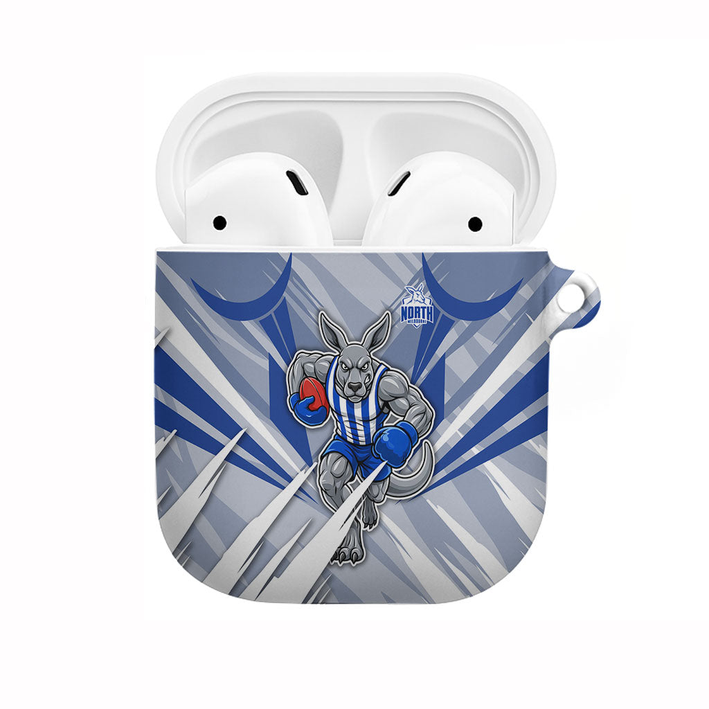 North Melbourne Kangaroos Australian Football AirPods Case Powerful Kangaroo Mascot - Bold Team Colors