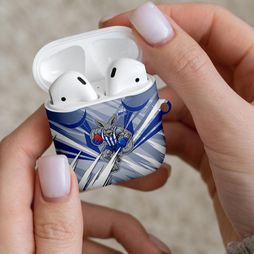 North Melbourne Kangaroos Australian Football AirPods Case Powerful Kangaroo Mascot - Bold Team Colors