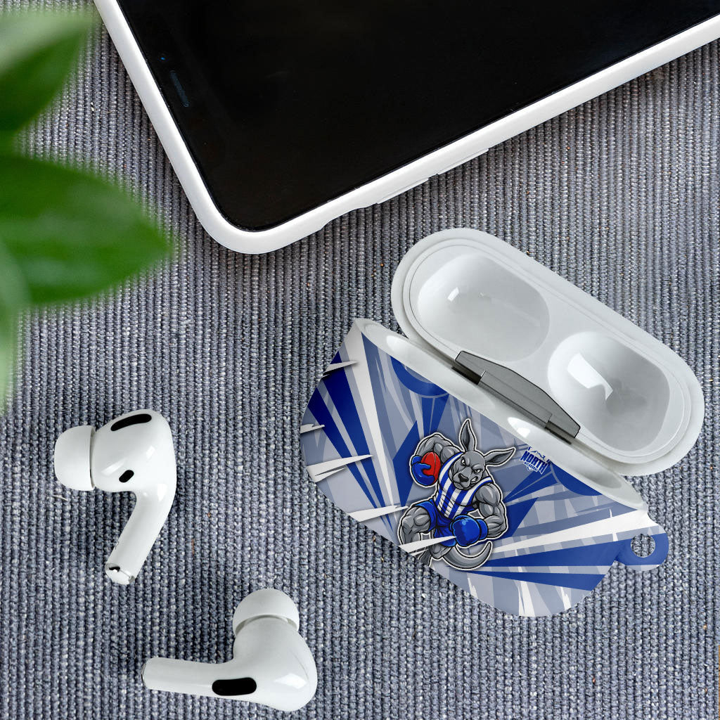 North Melbourne Kangaroos Australian Football AirPods Case Powerful Kangaroo Mascot - Bold Team Colors