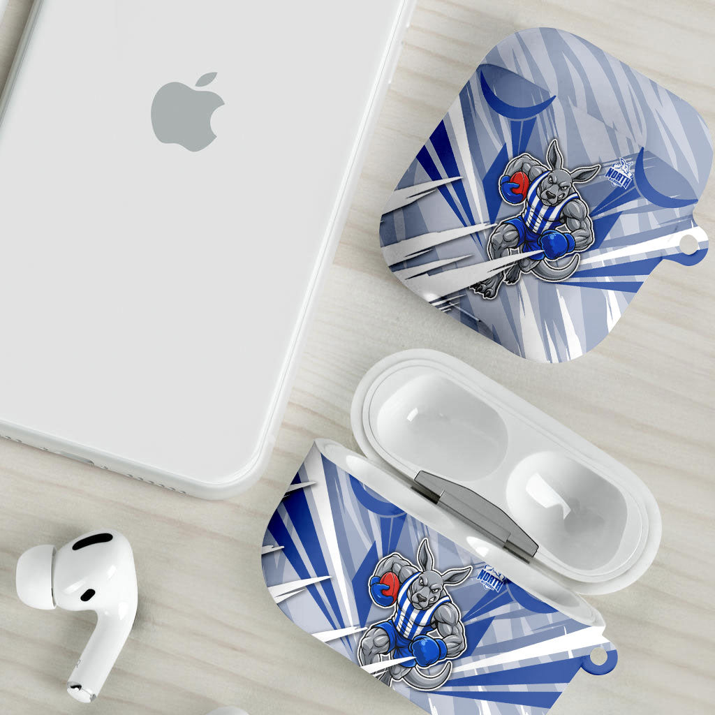 North Melbourne Kangaroos Australian Football AirPods Case Powerful Kangaroo Mascot - Bold Team Colors