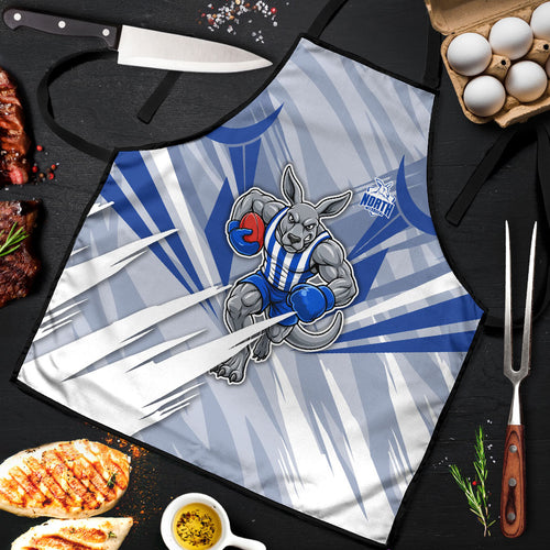 North Melbourne Kangaroos Australian Football Apron Powerful Kangaroo Mascot - Bold Team Colors