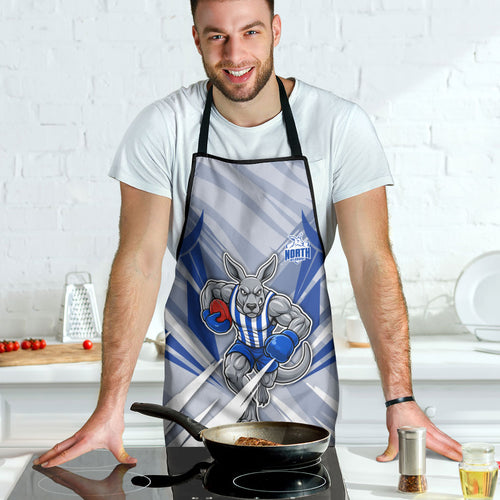 North Melbourne Kangaroos Australian Football Apron Powerful Kangaroo Mascot - Bold Team Colors