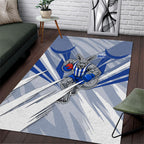 North Melbourne Kangaroos Australian Football Area Rug Powerful Kangaroo Mascot - Bold Team Colors