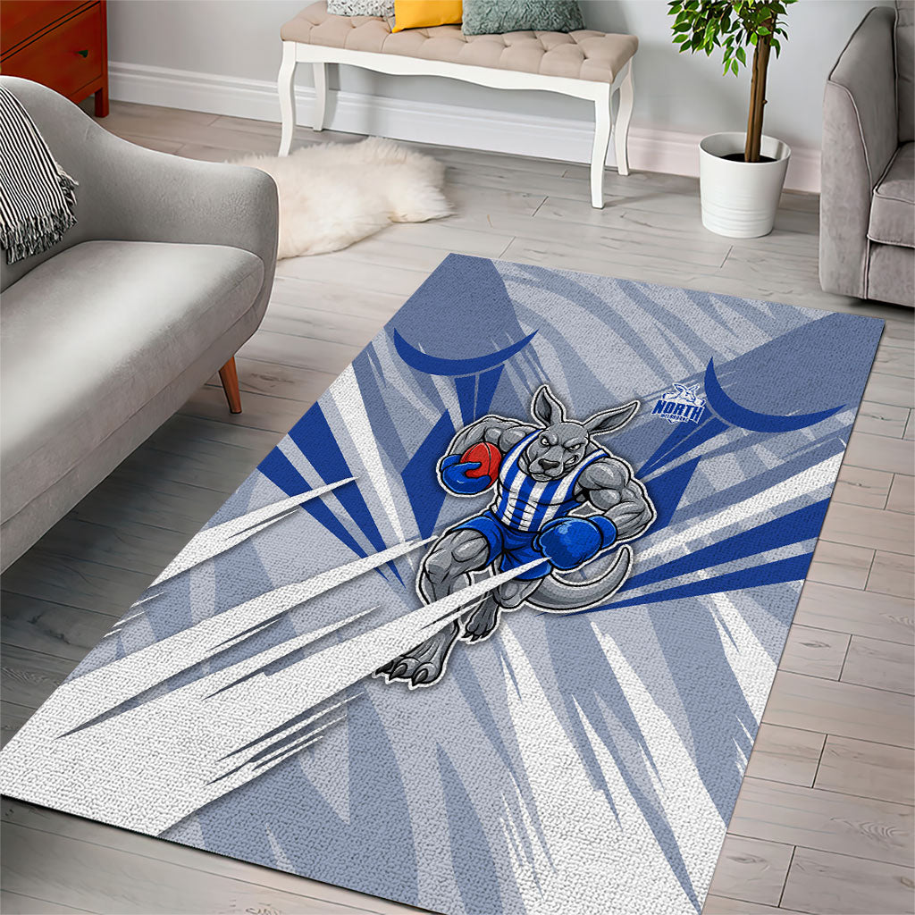 North Melbourne Kangaroos Australian Football Area Rug Powerful Kangaroo Mascot - Bold Team Colors