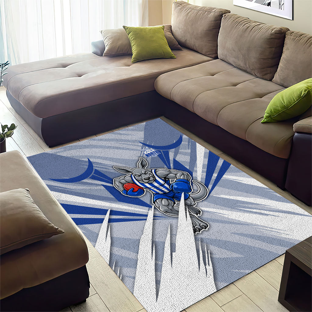 North Melbourne Kangaroos Australian Football Area Rug Powerful Kangaroo Mascot - Bold Team Colors
