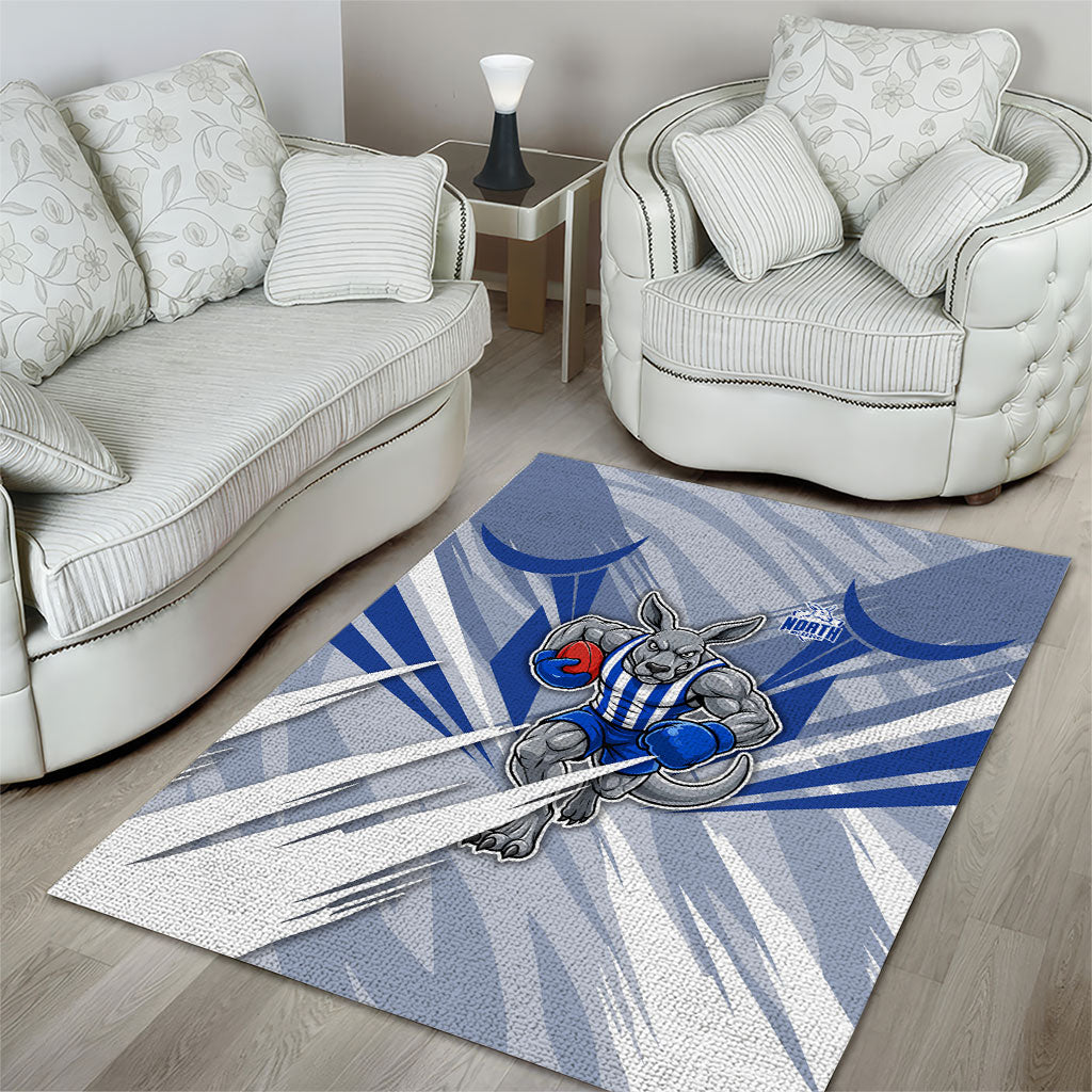 North Melbourne Kangaroos Australian Football Area Rug Powerful Kangaroo Mascot - Bold Team Colors