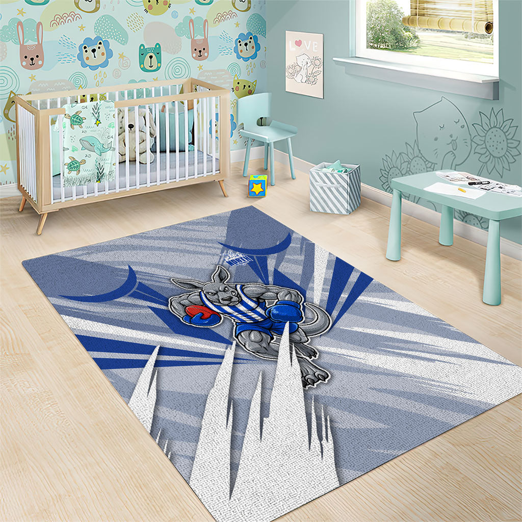 North Melbourne Kangaroos Australian Football Area Rug Powerful Kangaroo Mascot - Bold Team Colors