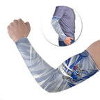 North Melbourne Kangaroos Australian Football Arm Sleeves Powerful Kangaroo Mascot - Bold Team Colors